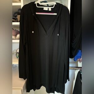 Chico’s Zenergy Tunic Hoodie Sz L Rayon/Spandex Sz L